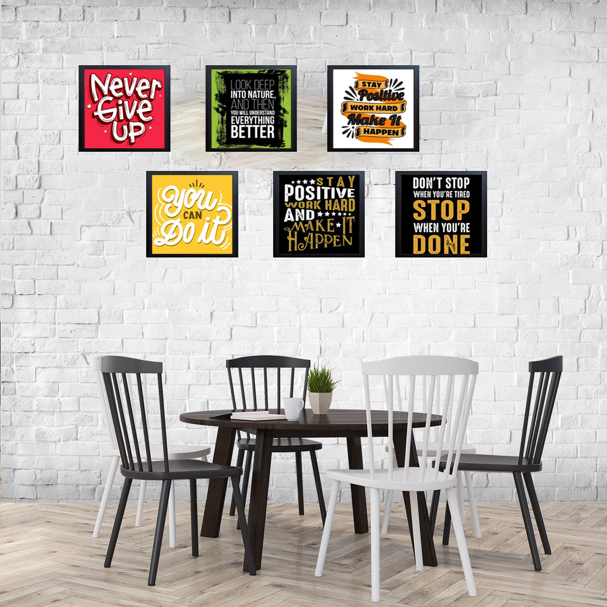 6 Pcs Picture Frames Motivational Quotes For Wall Décor - 0