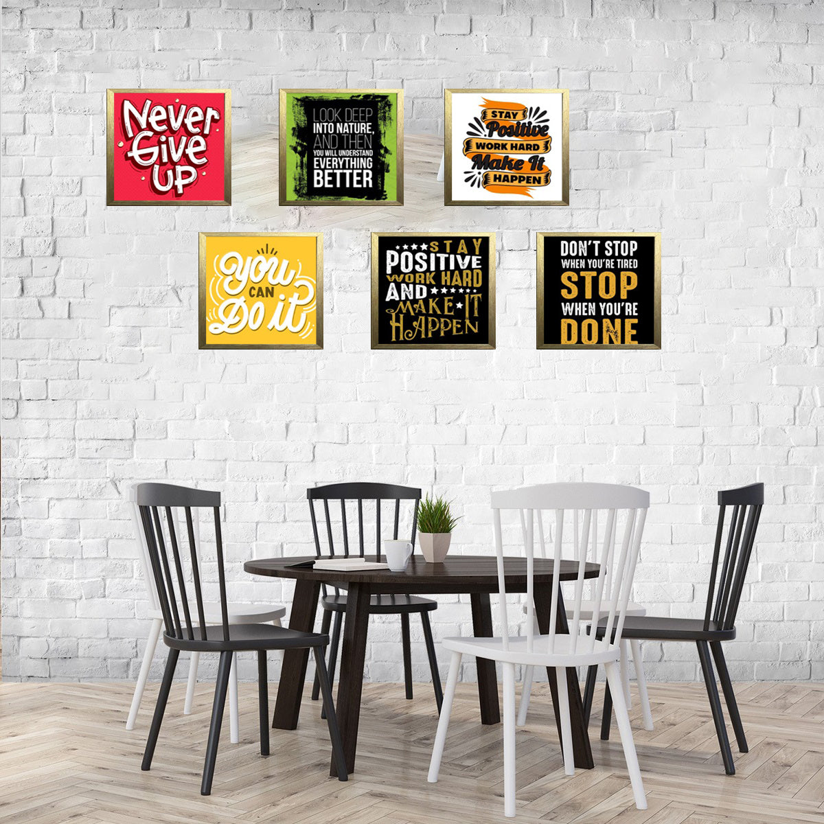 Buy golden 6 Pcs Picture Frames Motivational Quotes For Wall Décor