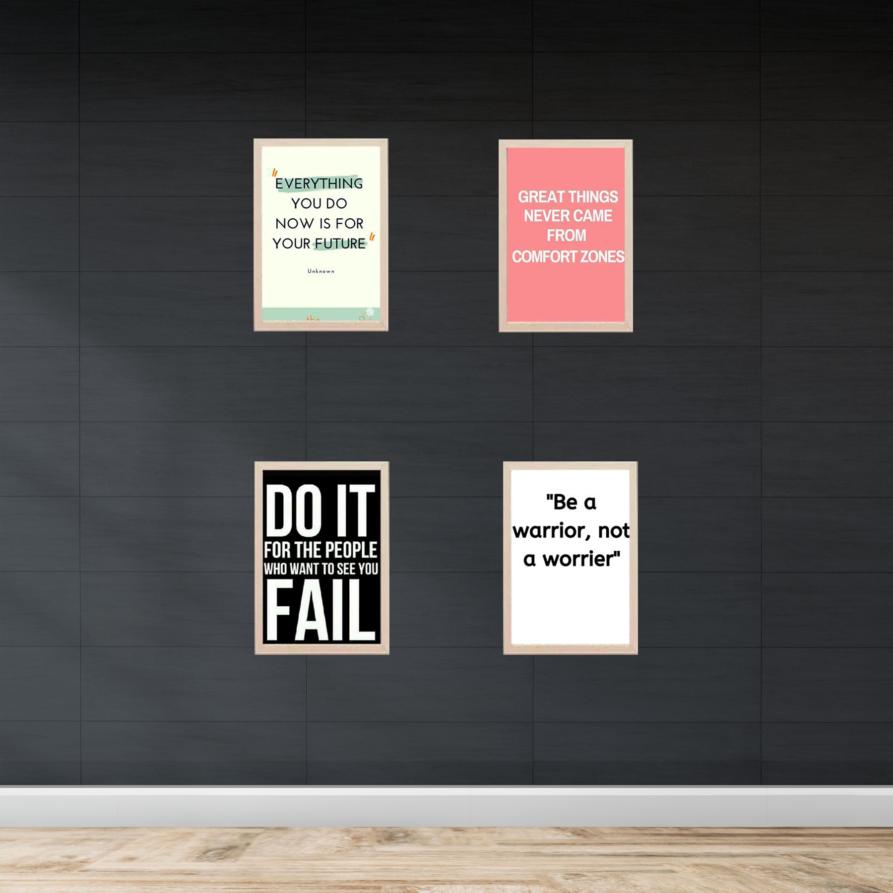 Pack of 4 - Motivational Quote Photo frames set - 0