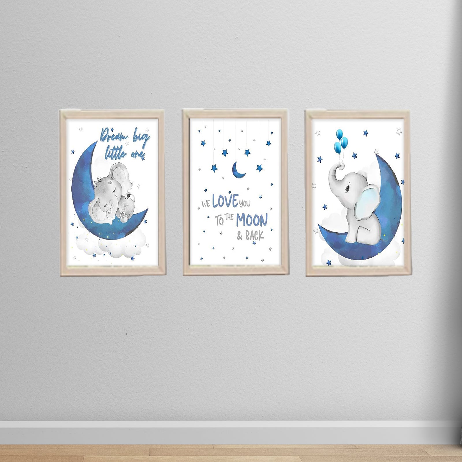 3 Pc Kids Room Frame set, Nursery, Newborn Room Decor Picture Frames