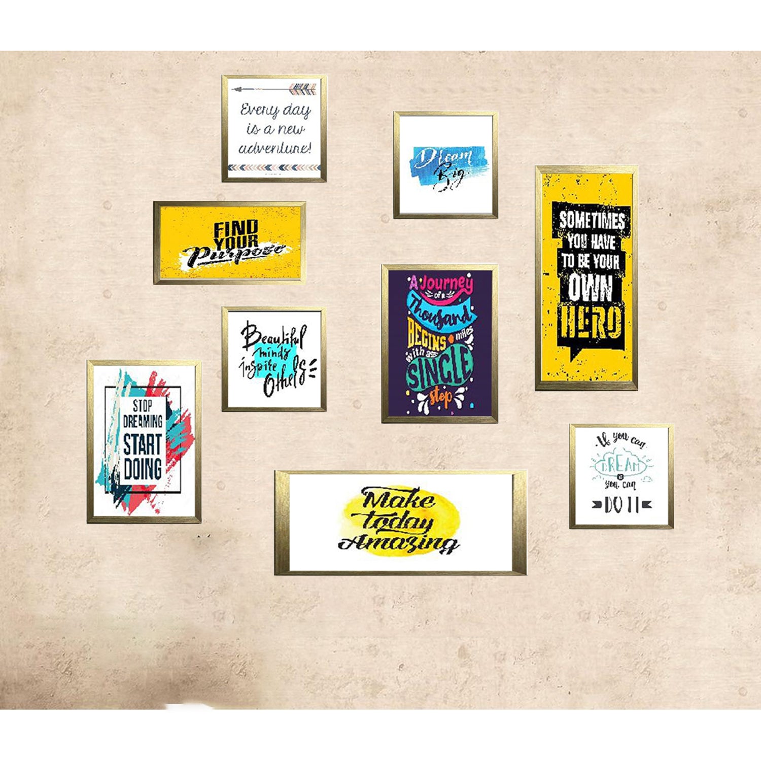 9 Pcs Office Wall Quotes Frames set