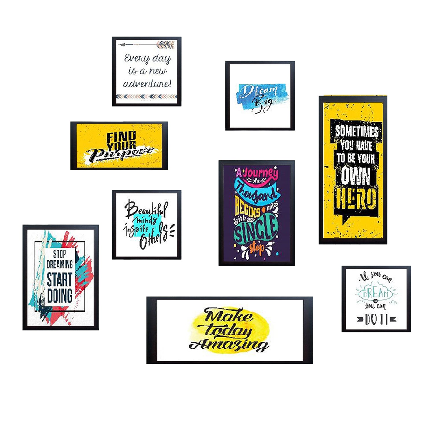 9 Pcs Office Wall Quotes Frames set
