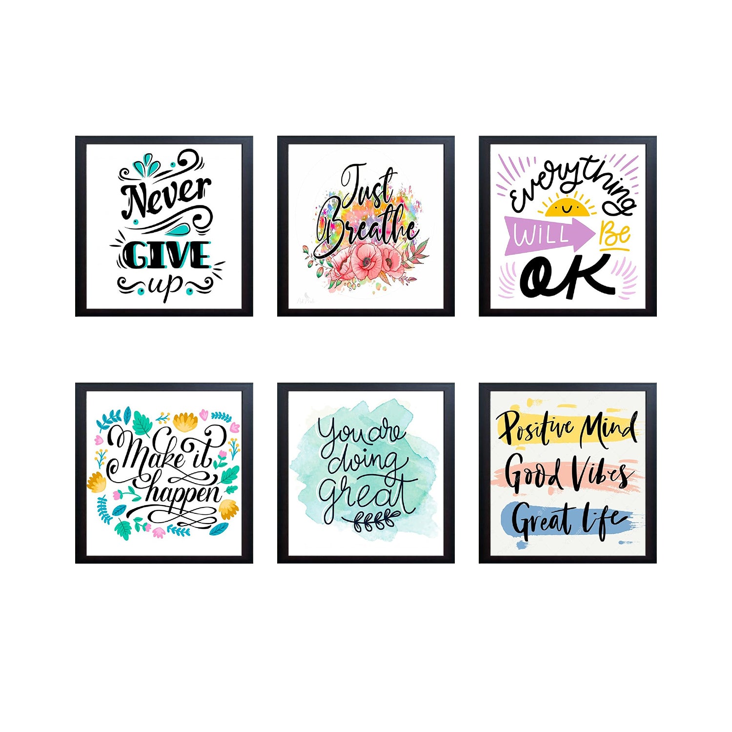 6 Pack Inspirational Quote Frames - 0