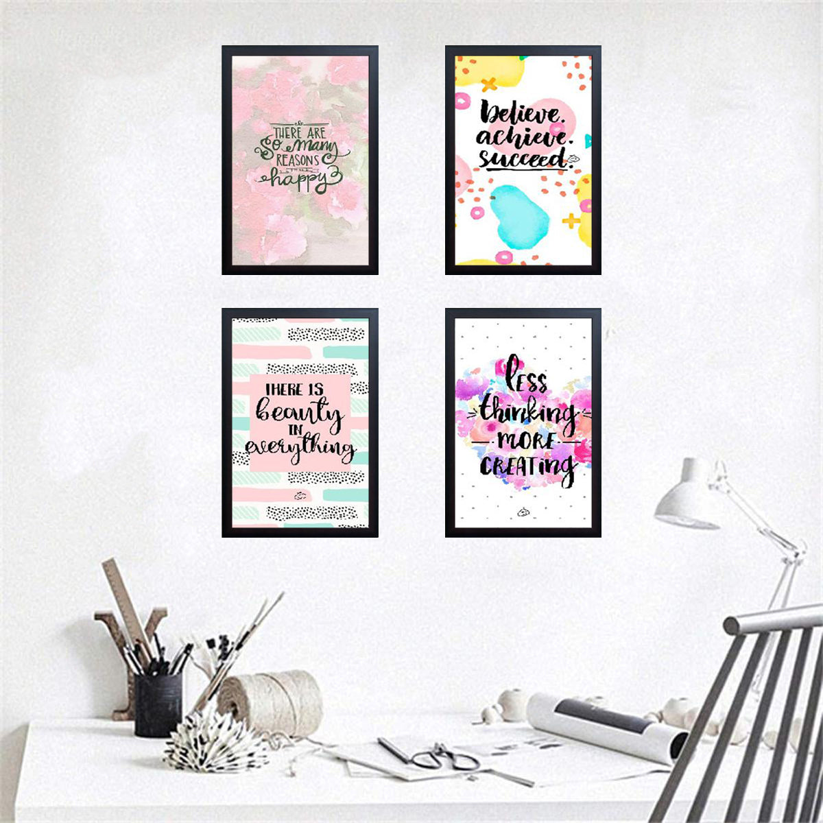 Set of 4 Inspirational Quotes Frames