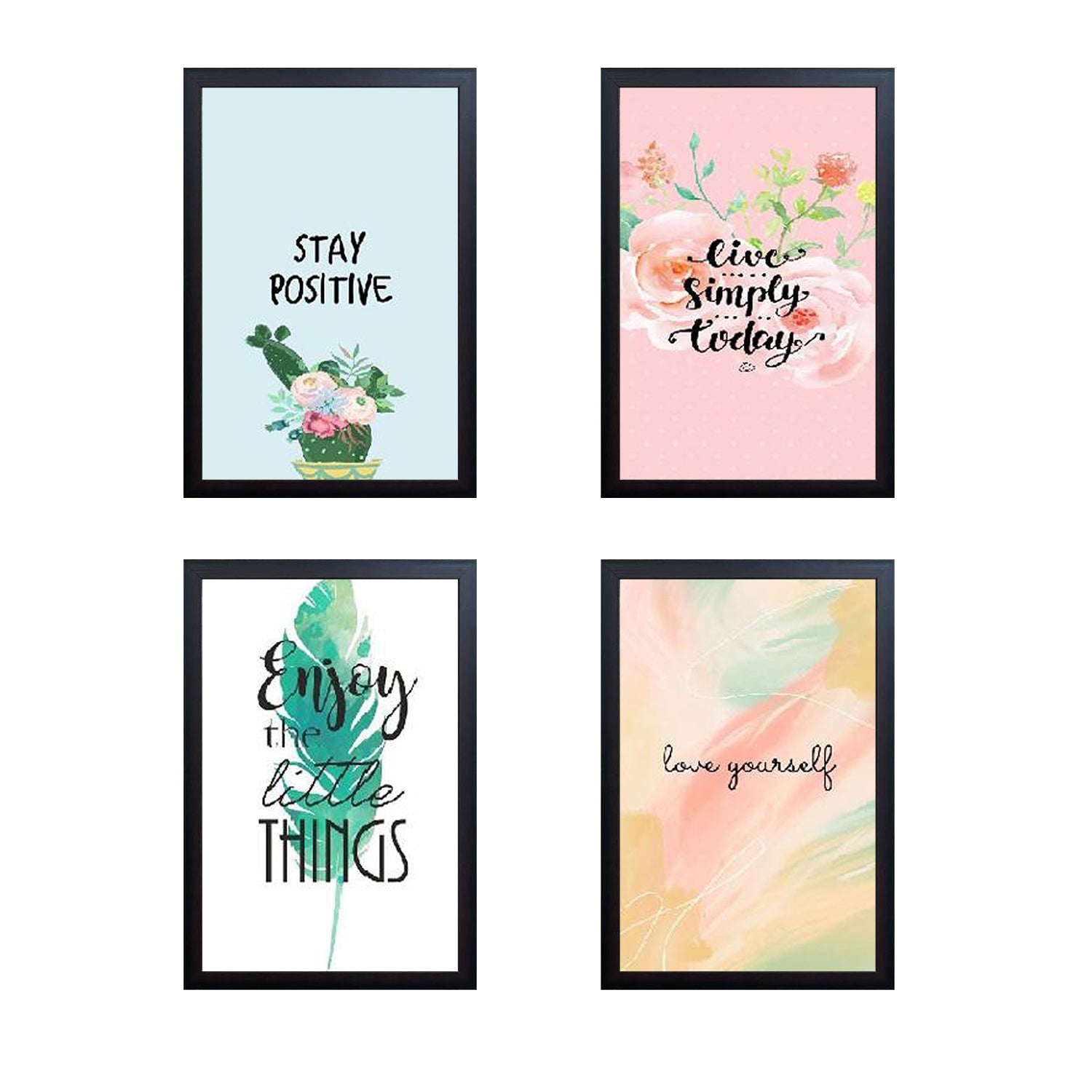 Set of 4 Inspirational Quotes Frame set