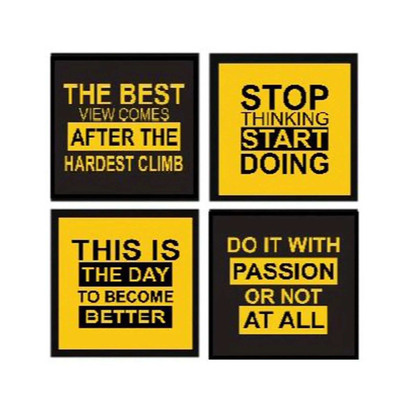 4 Pcs  Motivational Office Quotes Photo Frames