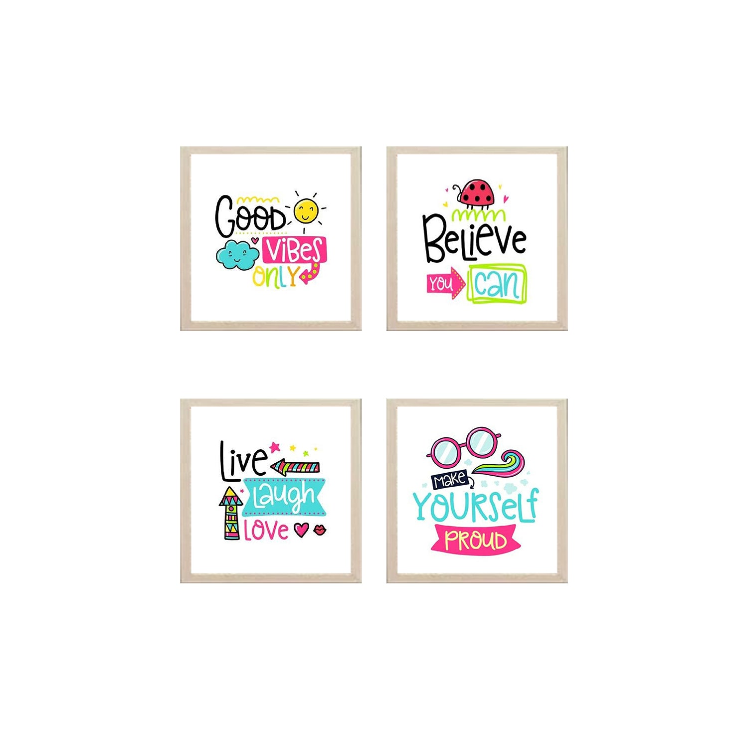 Pack of 4 Inspirational Quote Frames