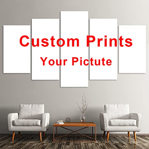 Custom Canvas Prints, Personalized Canvas Gifts, Multi Panel 5 Piece Canvas Wall Art, Customized & Framed Personal Photo Canvas,Customize