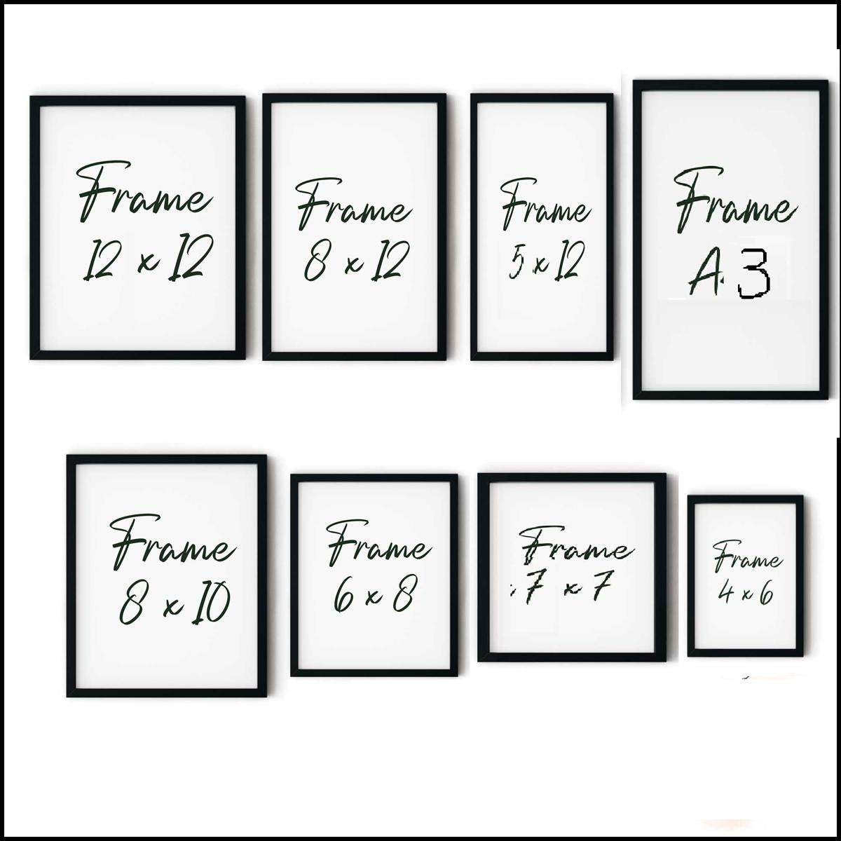 8x8 inch 6 Pcs Glass front frame set with Custom Pics, Print Area 5x5