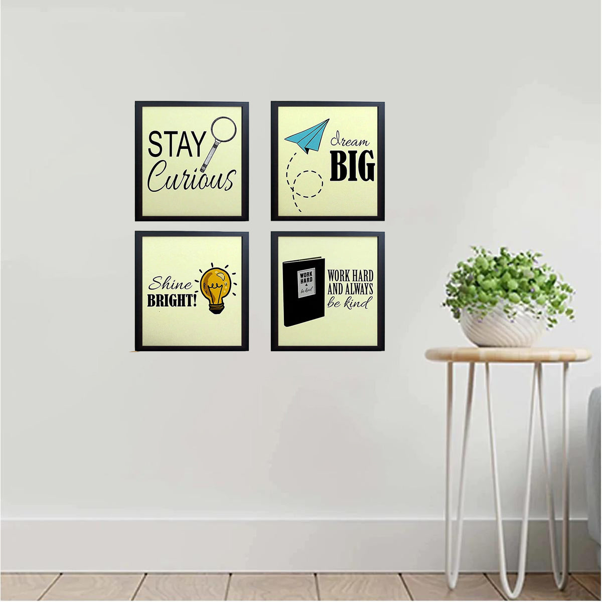 4 Pcs Office Wall Inspirational Quotes Frames set