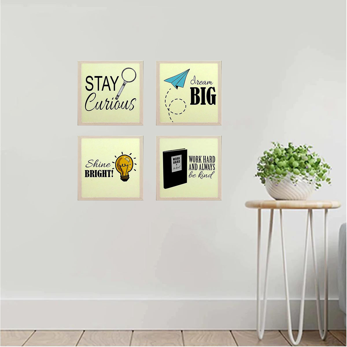 4 Pcs Office Wall Inspirational Quotes Frames set
