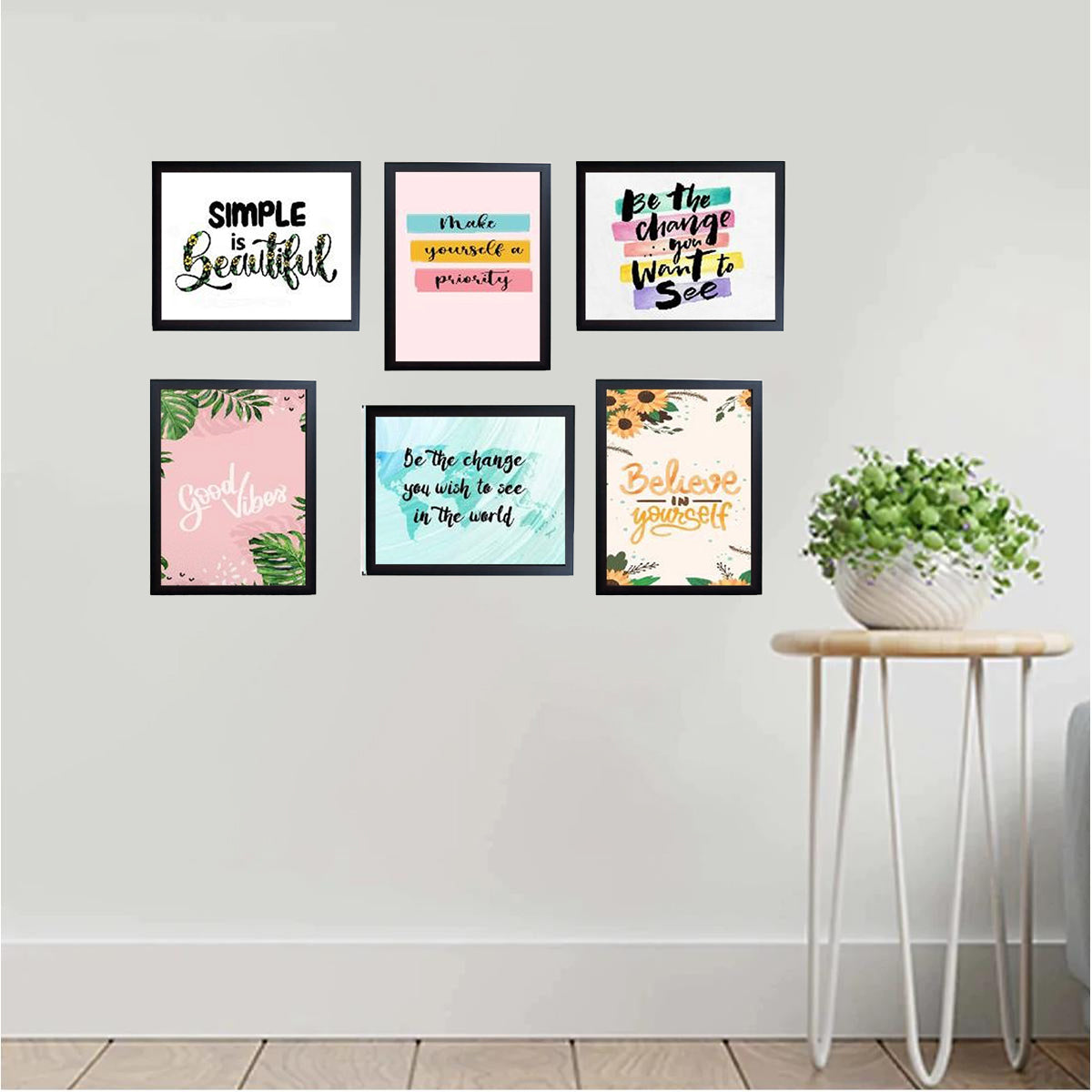 6 Pack Inspirational Quote Frames set