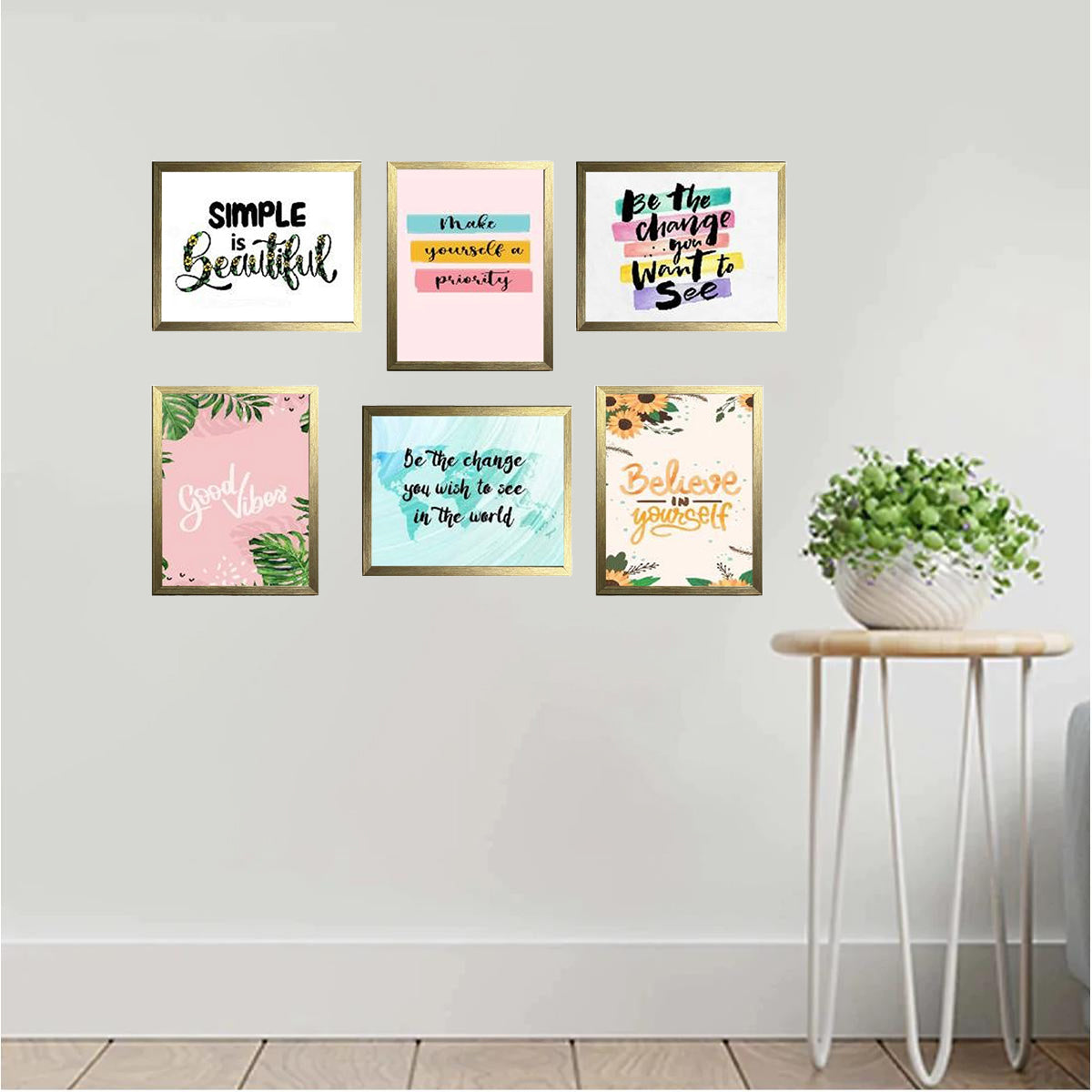 6 Pack Inspirational Quote Frames set