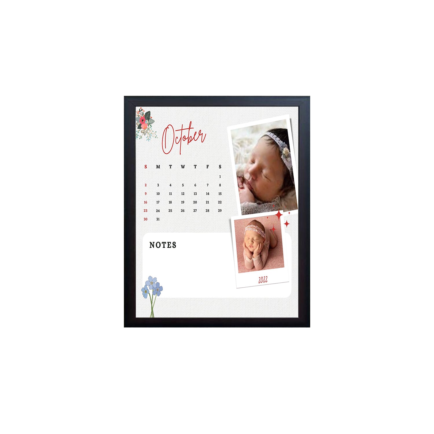 Baby Calender Custom Design Photo Frame 1 Pc ( photo and text is Customizable ) - 0