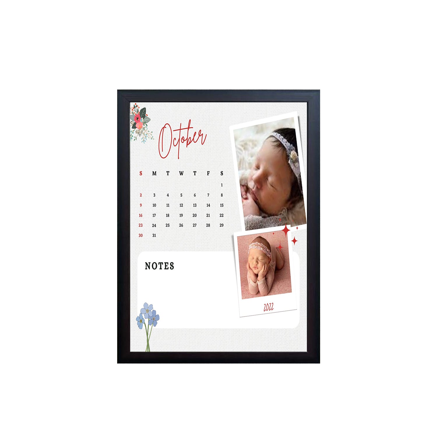 Baby Calender Custom Design Photo Frame 1 Pc ( photo and text is Customizable )