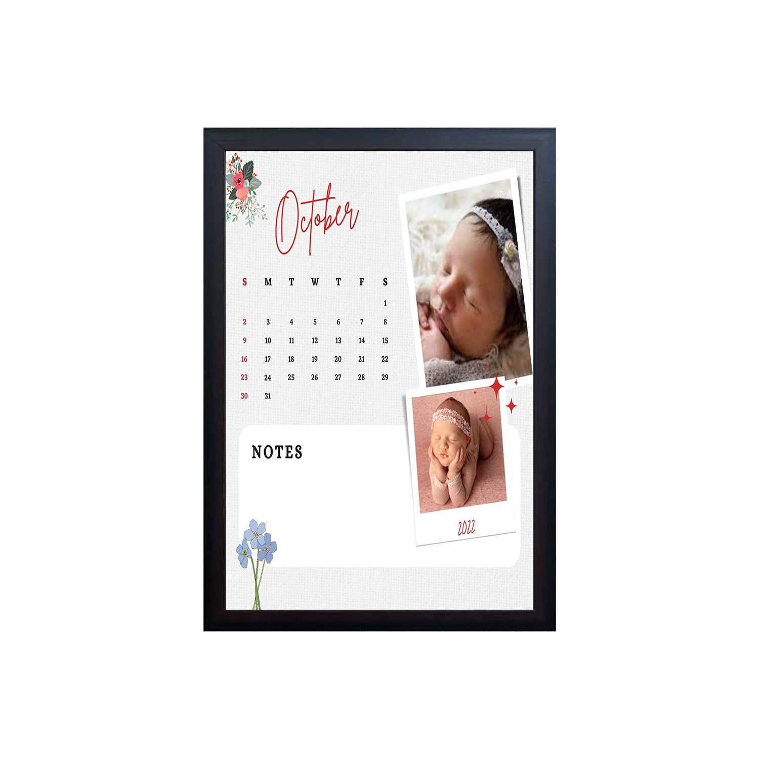 Baby Calender Custom Design Photo Frame 1 Pc ( photo and text is Customizable )