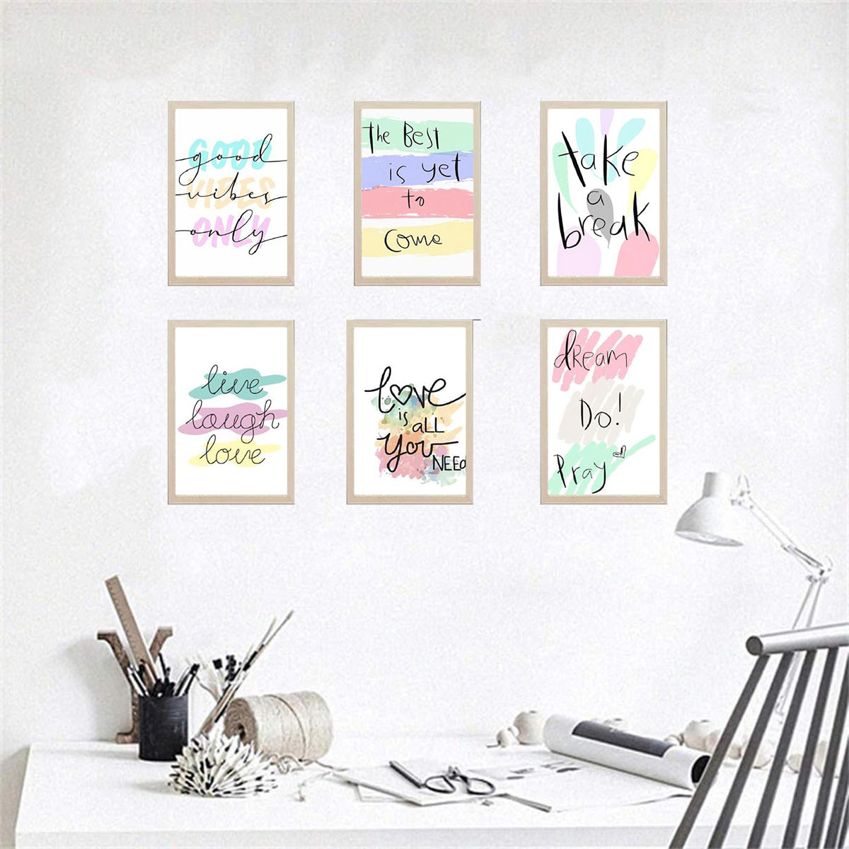 6 Pack Motivational Quotes Wall Decor Frames - 0