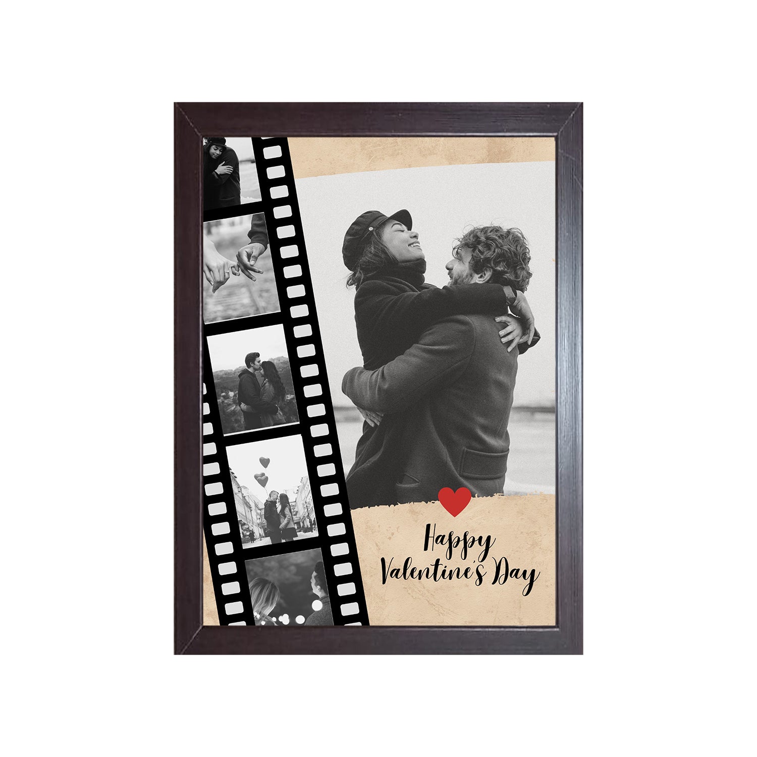 Buy brown Happy Valentines Day Design Photo Frame 1 Pc ( photo and text is Customizable )