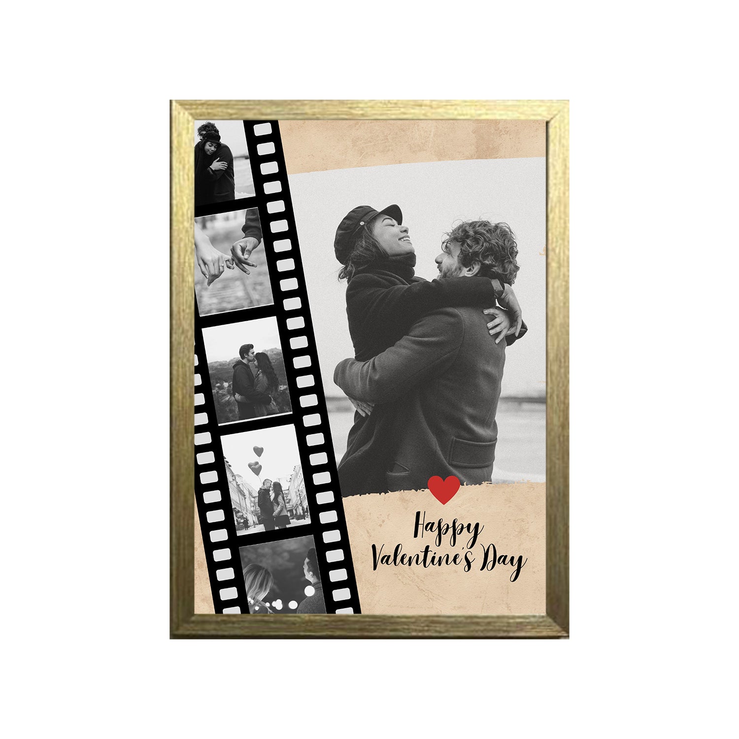 Buy gold Happy Valentines Day Design Photo Frame 1 Pc ( photo and text is Customizable )