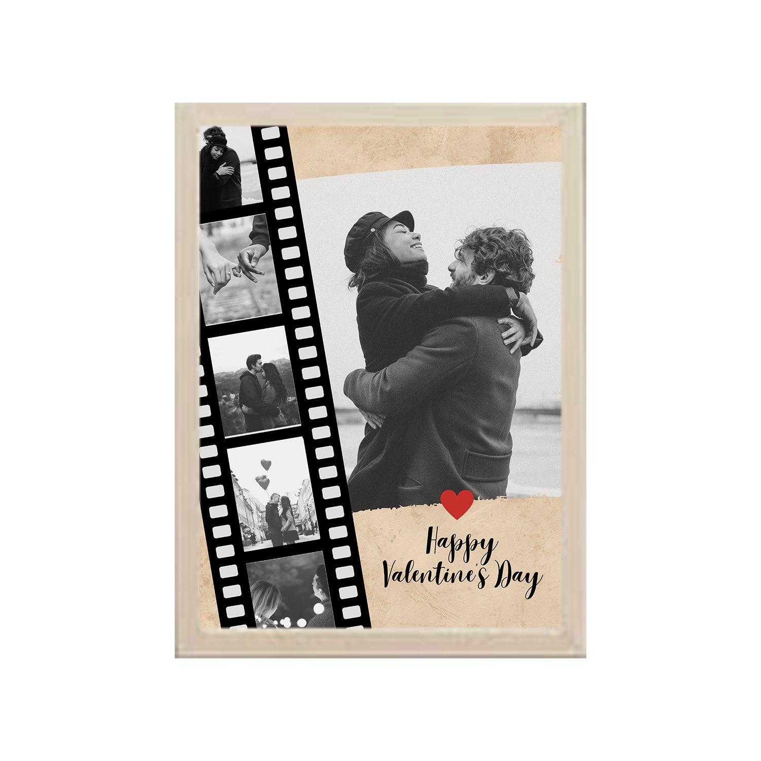 Happy Valentines Day Design Photo Frame 1 Pc ( photo and text is Customizable ) - 0