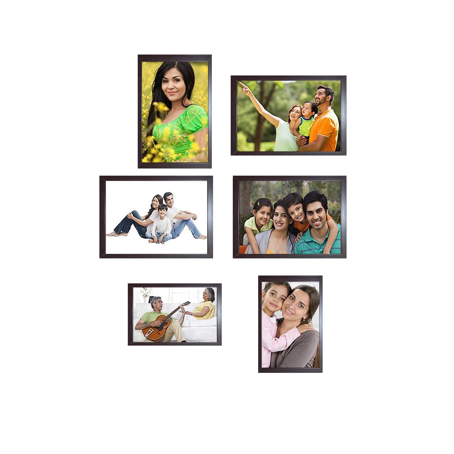 Buy brown Photo Frames Collage 6 Pcs for Home Decor (5x7&quot; - 3pc, 4x6&quot; - 3pc)