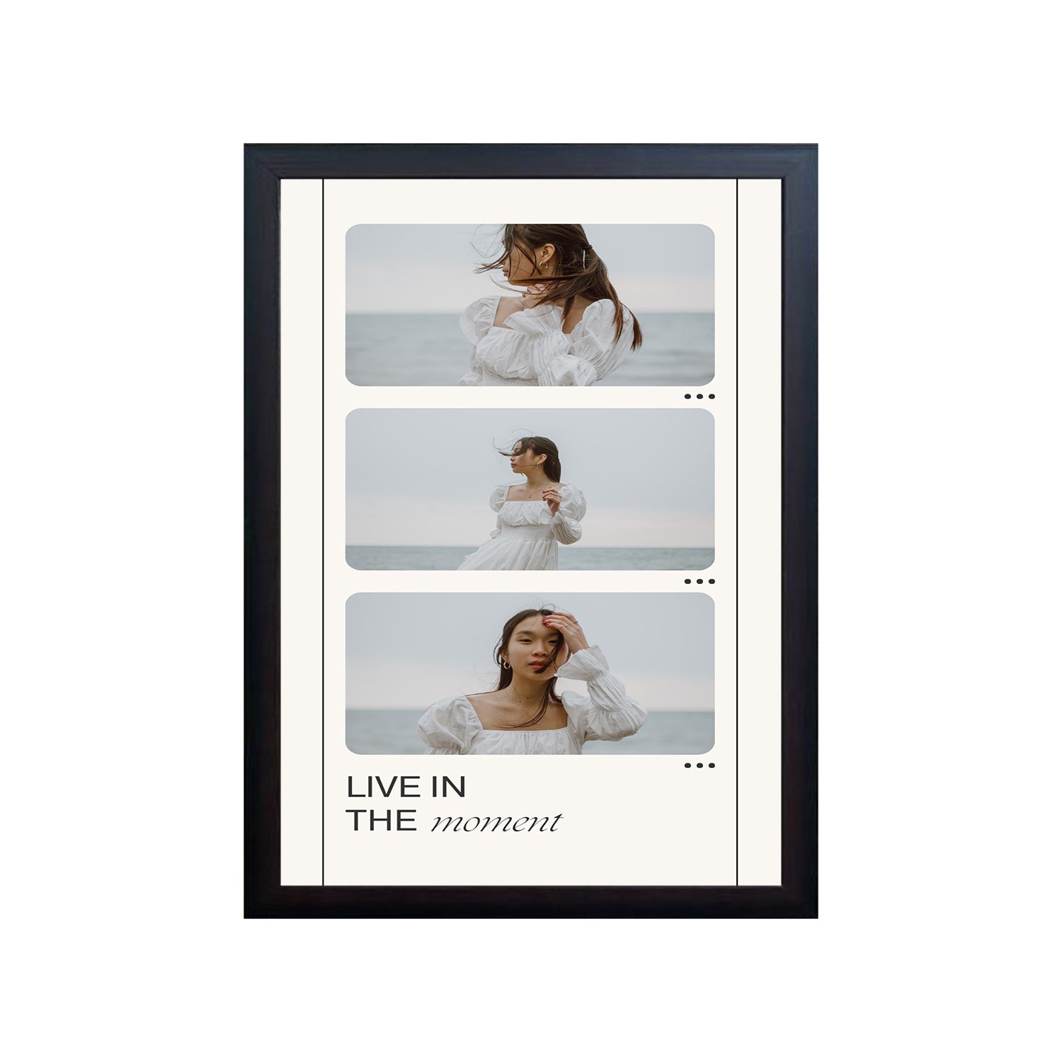 Live In The Moment Design Photo Frame 1 Pc ( photo and text is Customizable )