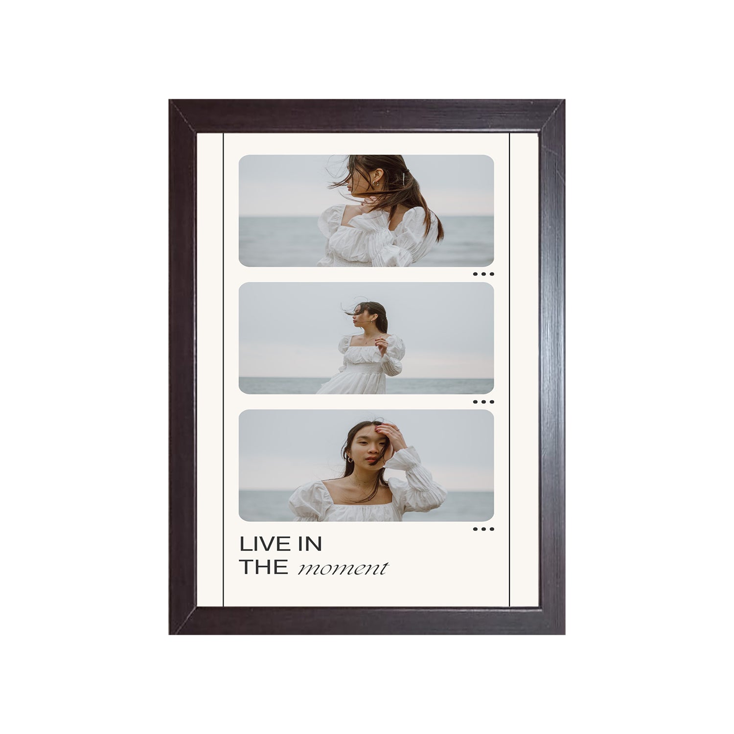 Buy brown Live In The Moment Design Photo Frame 1 Pc ( photo and text is Customizable )