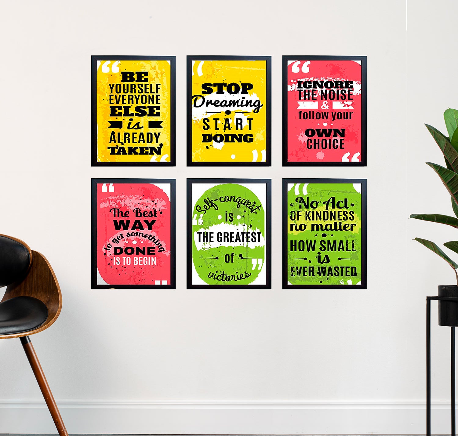 6 Pack Quotes Frames for Wall Décor