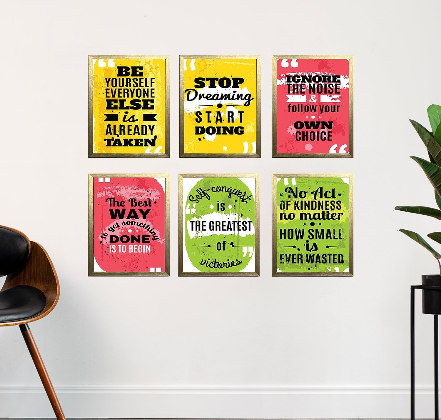 6 Pack Quotes Frames for Wall Décor