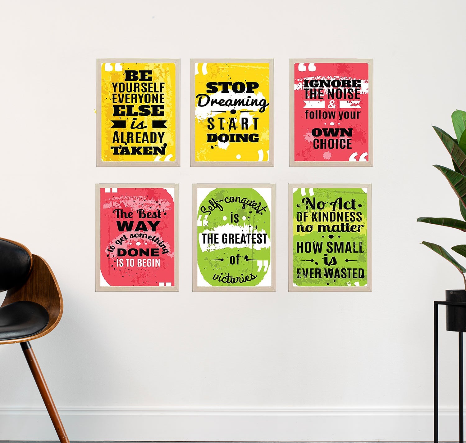 6 Pack Quotes Frames for Wall Décor