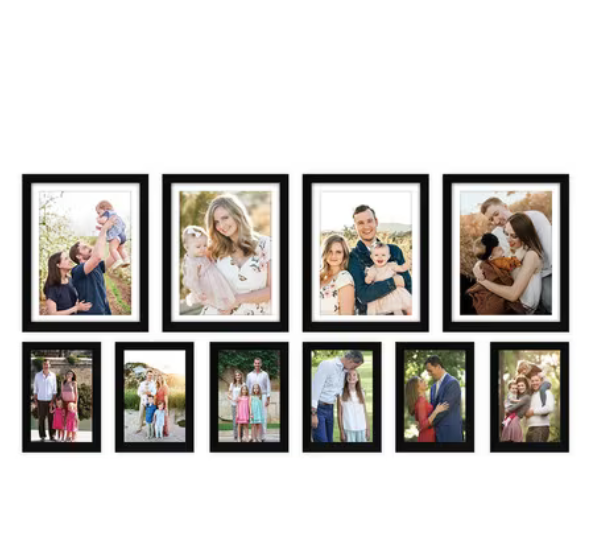 Set of 10 Picture Collage Frames (10x12 inch - 4 pc, 5x7 inch - 6 pc)