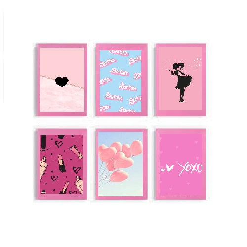 6 Pcs Girl Room, Barbie Theme Frame set, Nursery Room decor