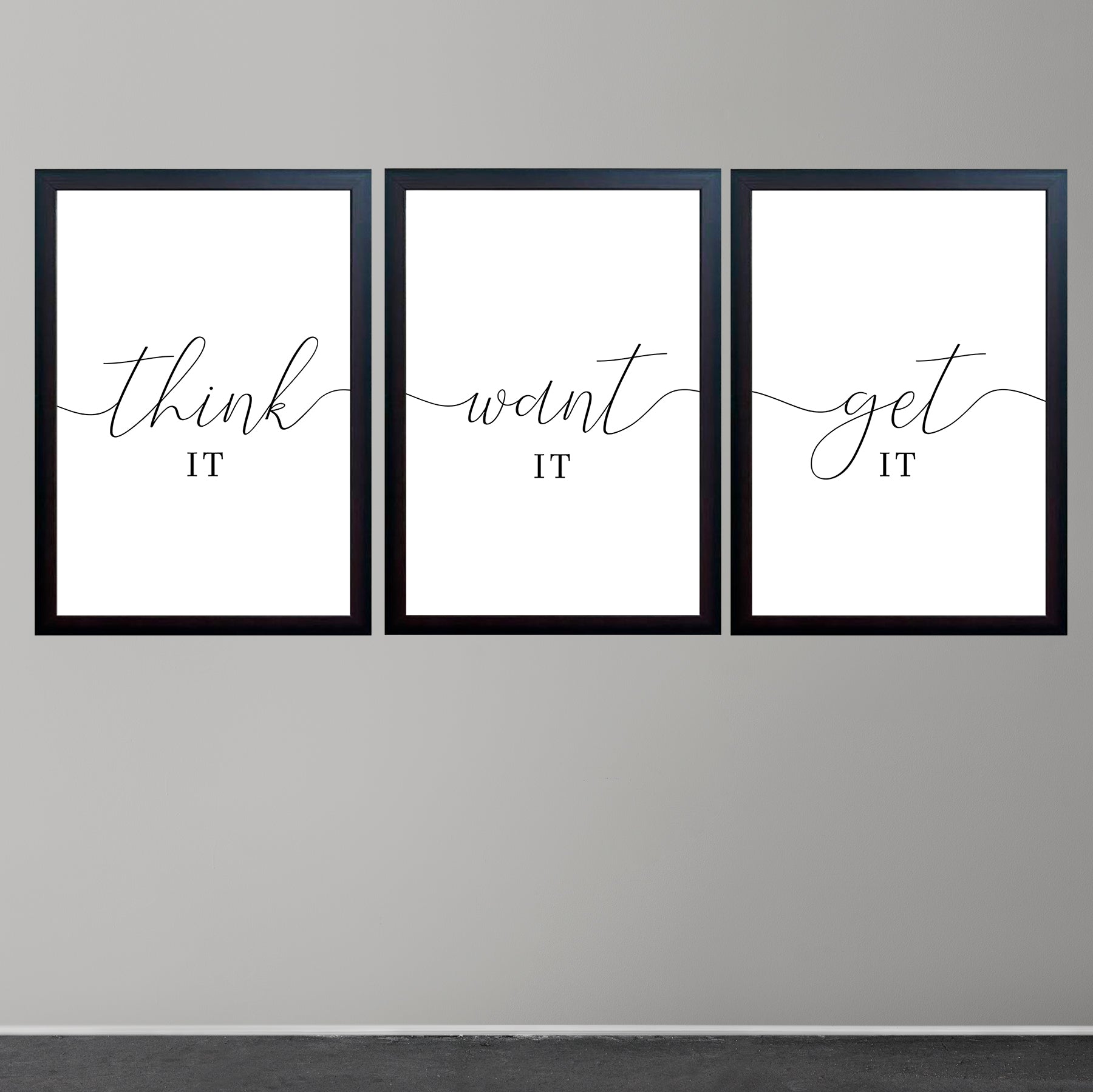 Work Motivational Quotes For House & Office Decor Set of 3 Frames