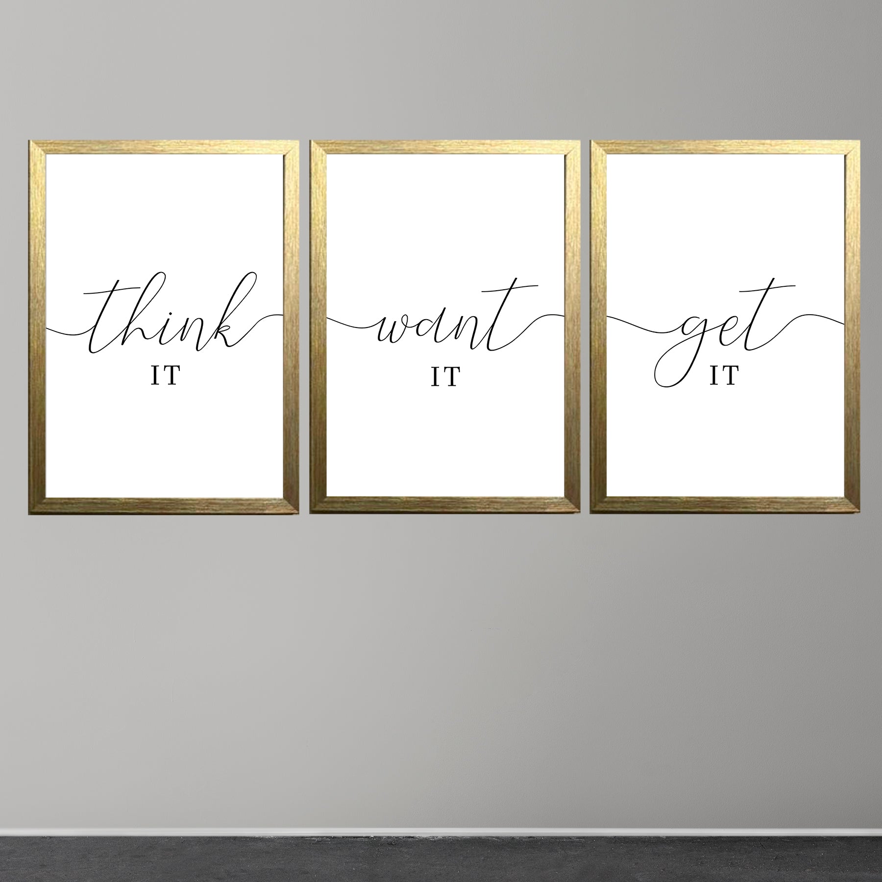 Work Motivational Quotes For House & Office Decor Set of 3 Frames - 0