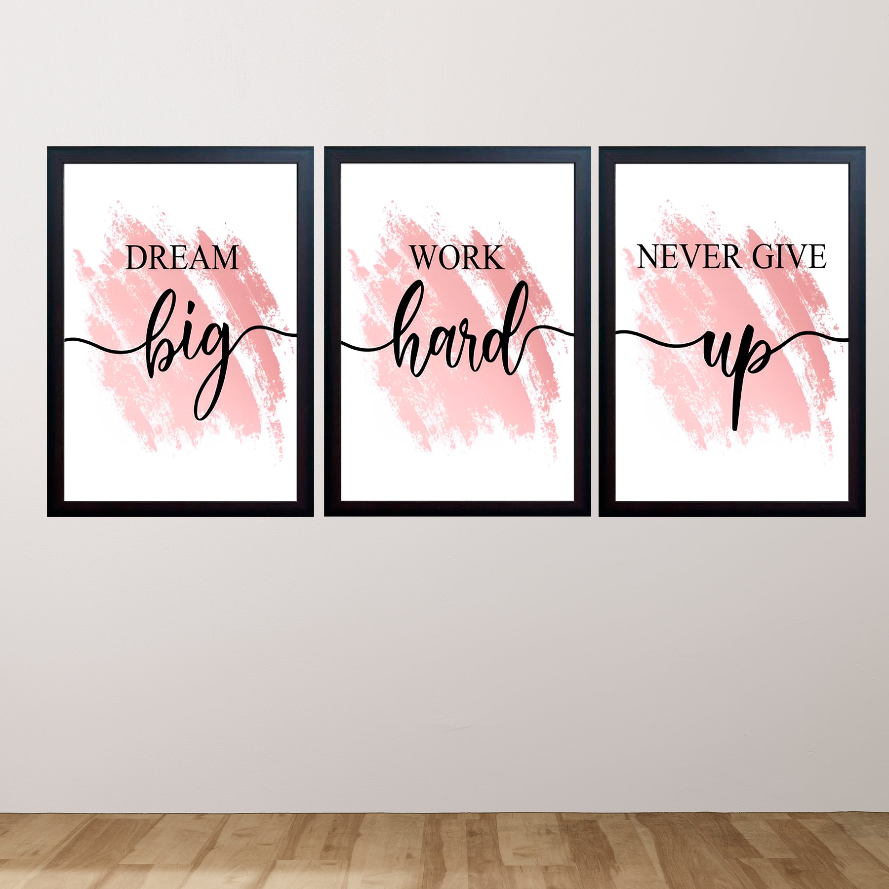Motivational Quotes About Success For House & Office Decor Set of 3 Frames