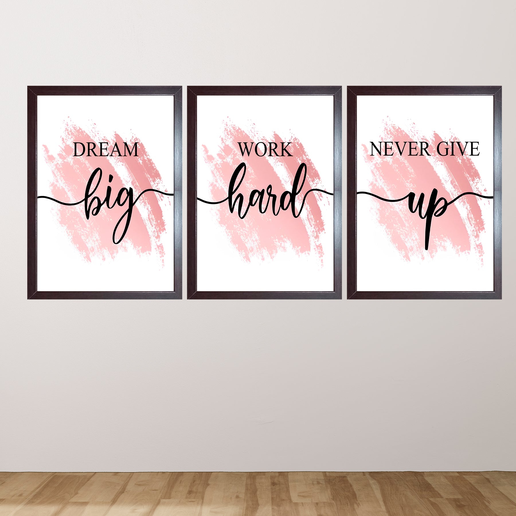 Motivational Quotes About Success For House & Office Decor Set of 3 Frames - 0