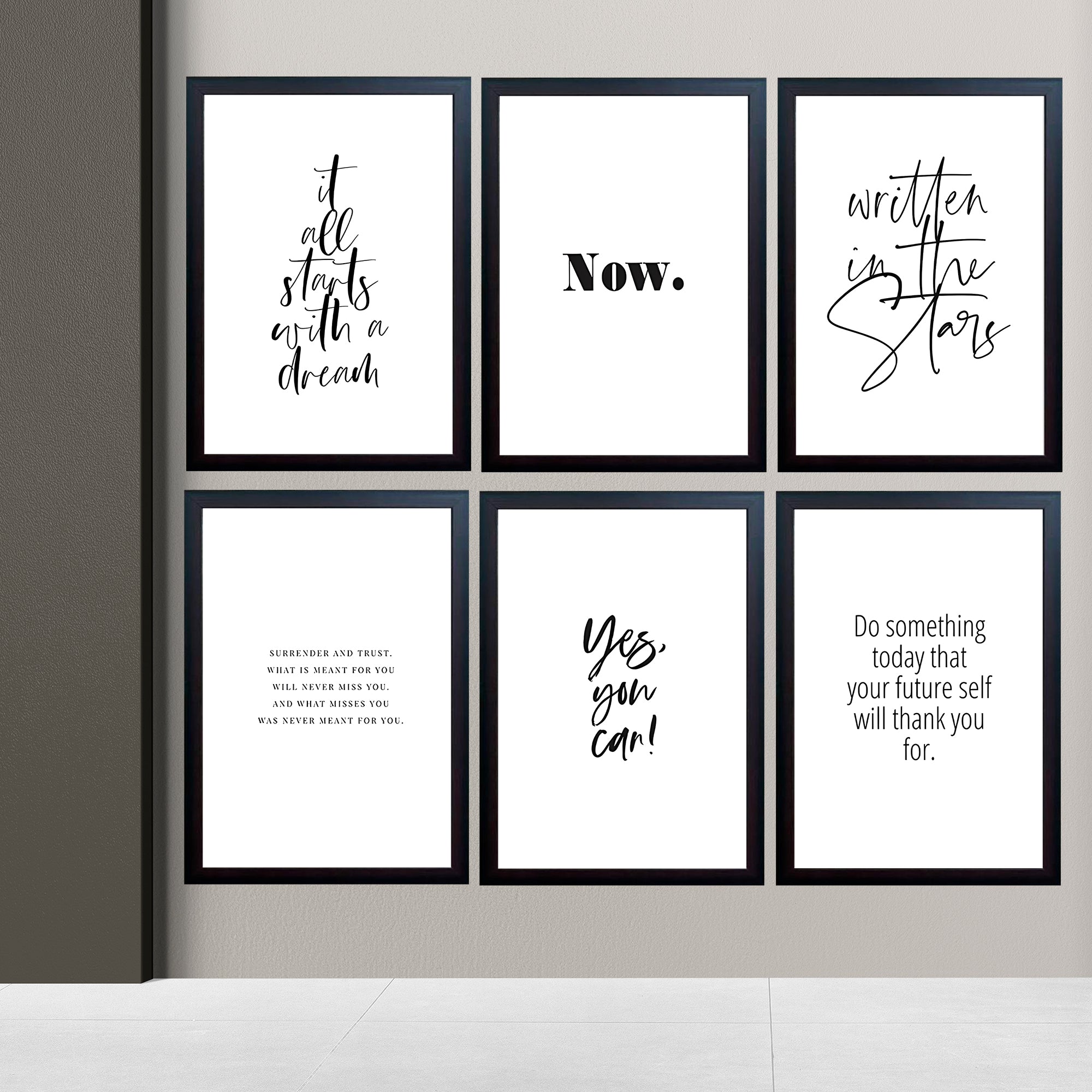 Business / Work Motivation Qoutes For Home And Offices Set of 6