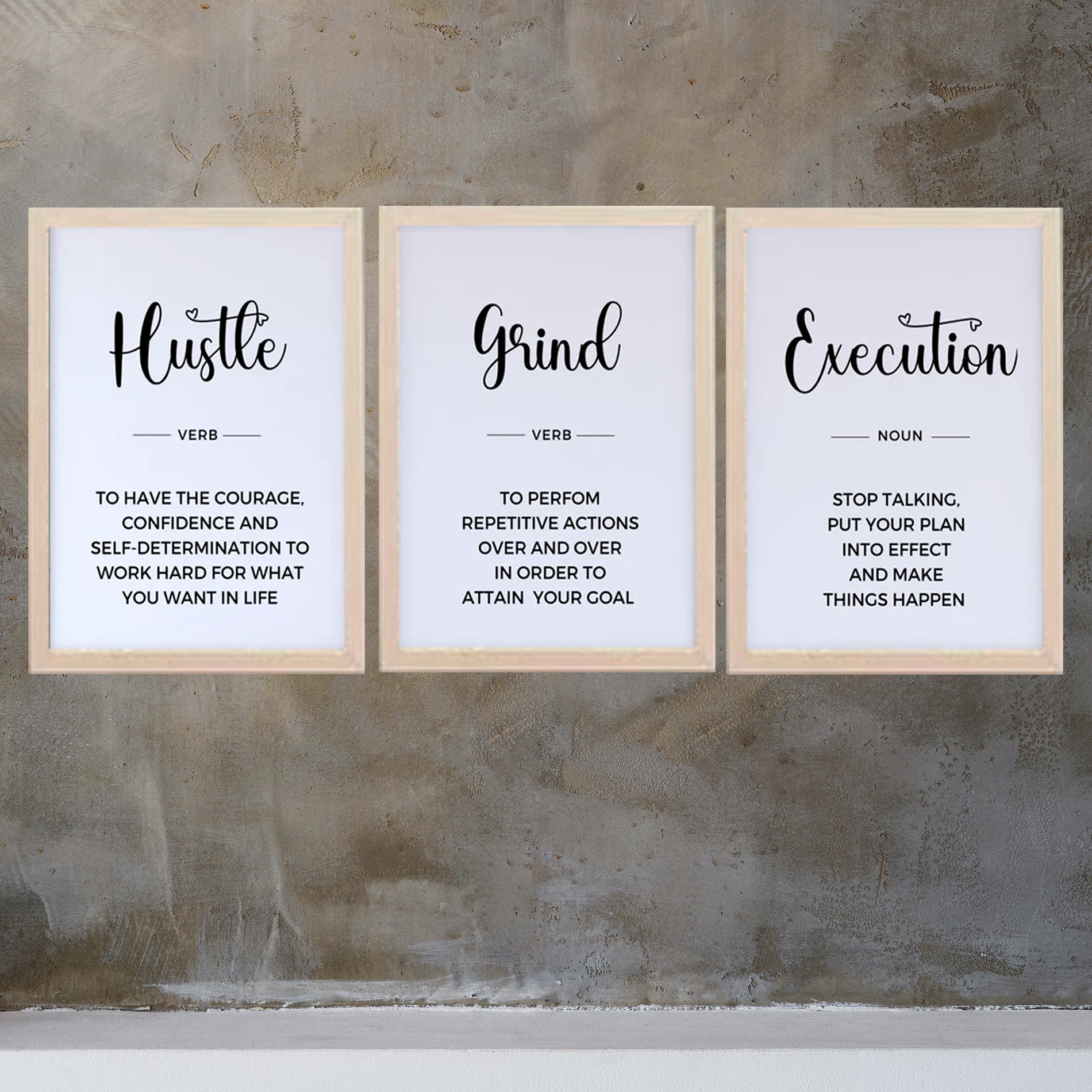 Buy white Motivational Quotes WIth Meaning Set of 3 Frames