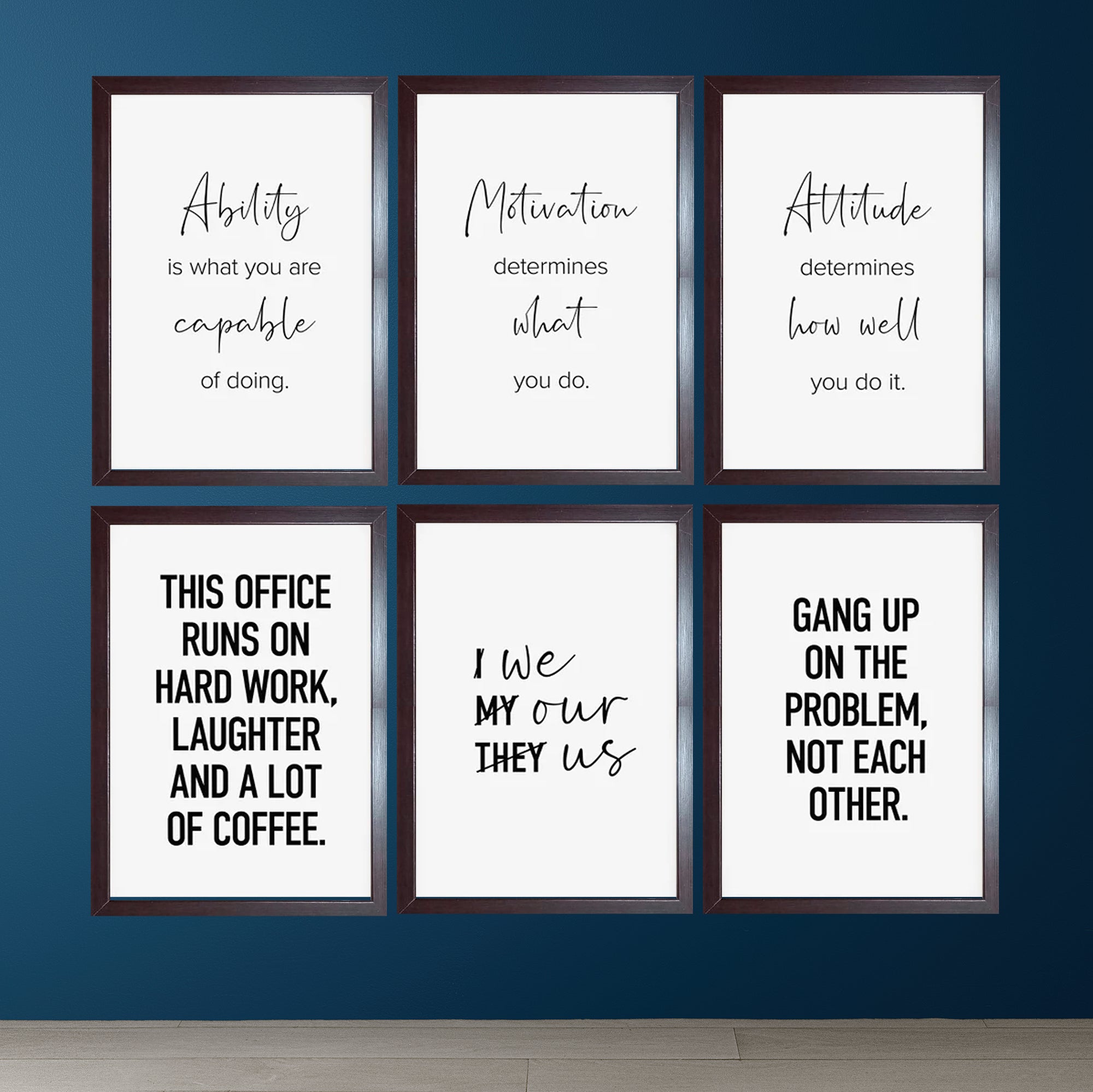 Team Work Motivational Qoutes For Office / Companies Set of 6 frames - 0