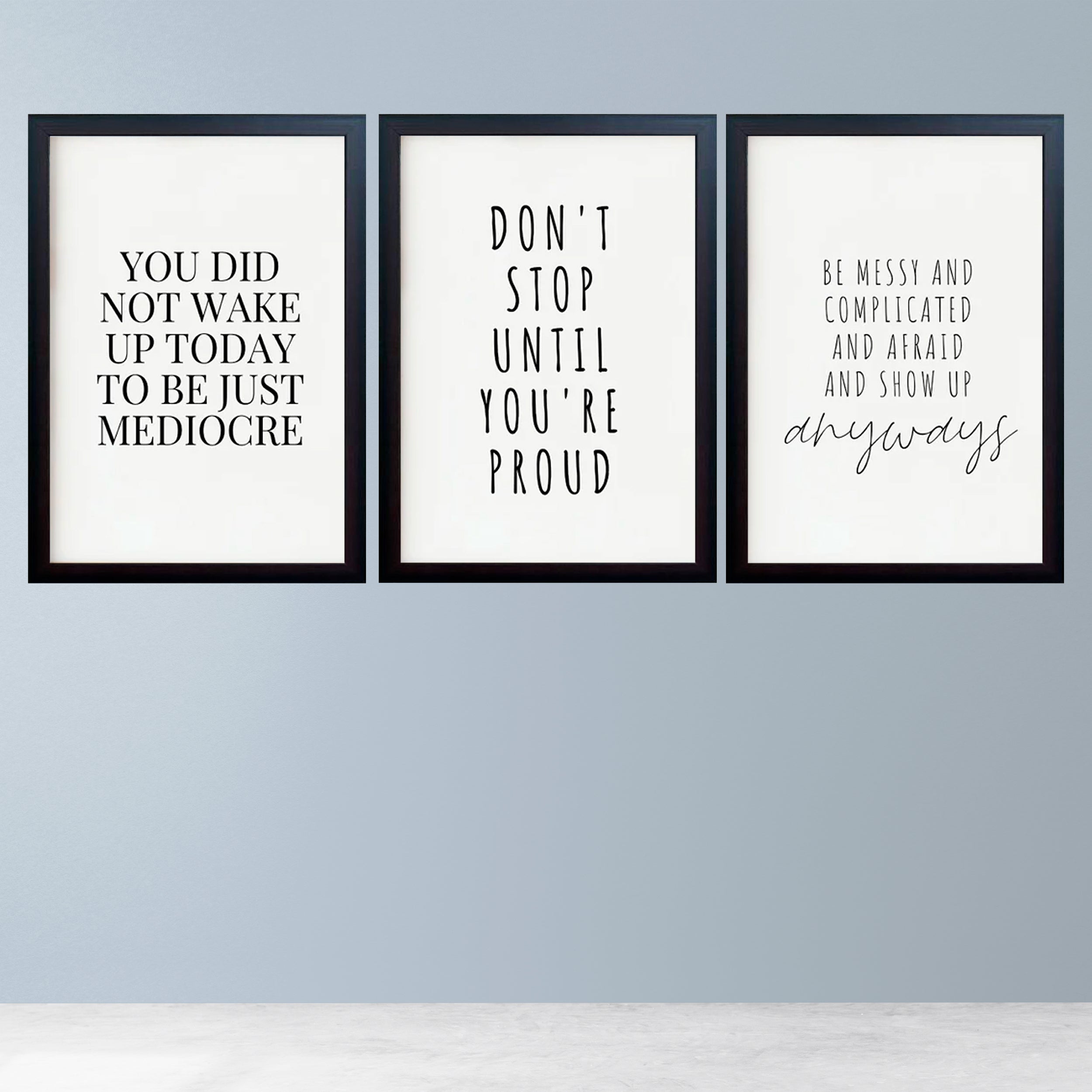 Set of 3 Frames Self Motivational Quotes