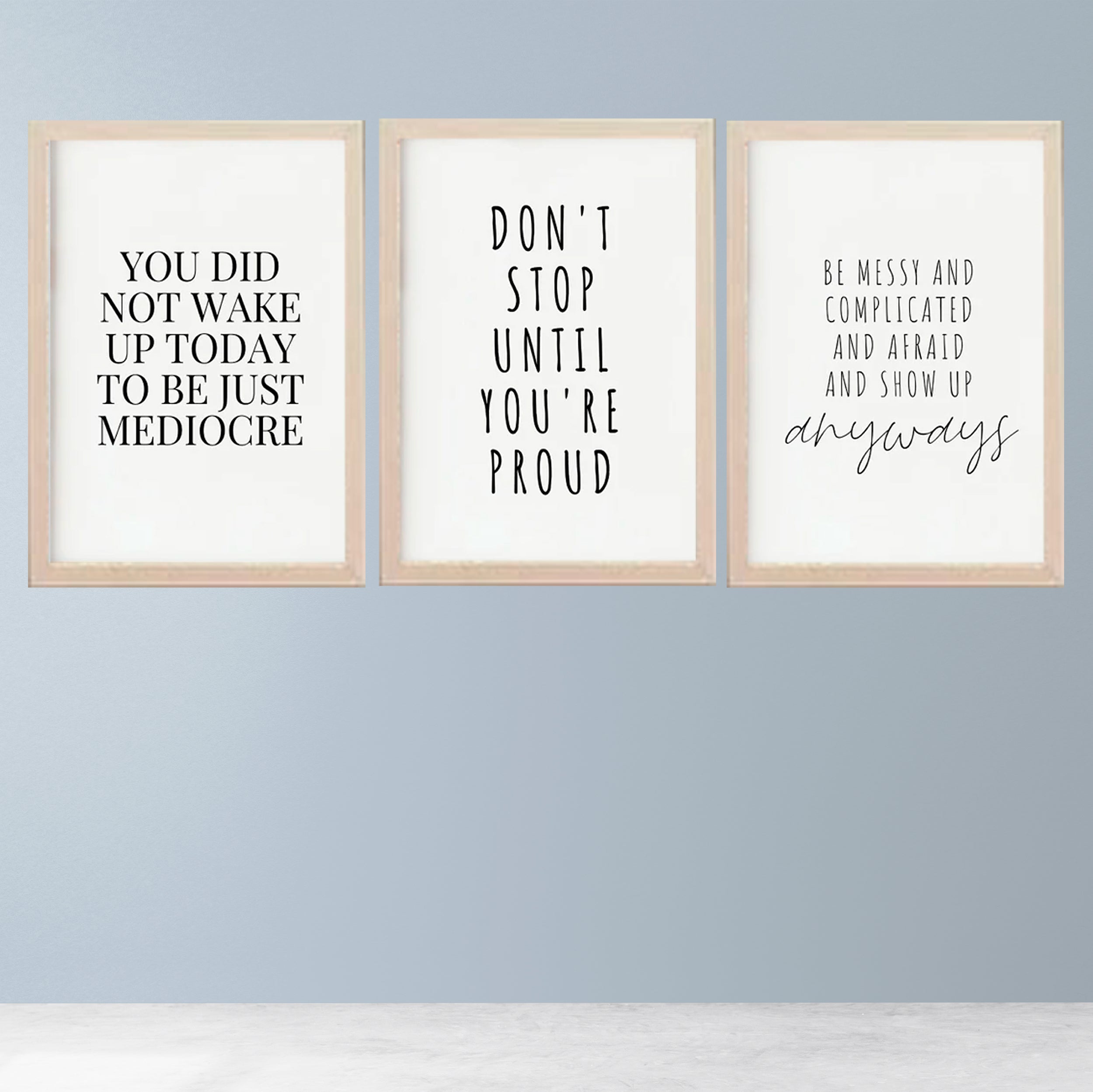 Set of 3 Frames Self Motivational Quotes