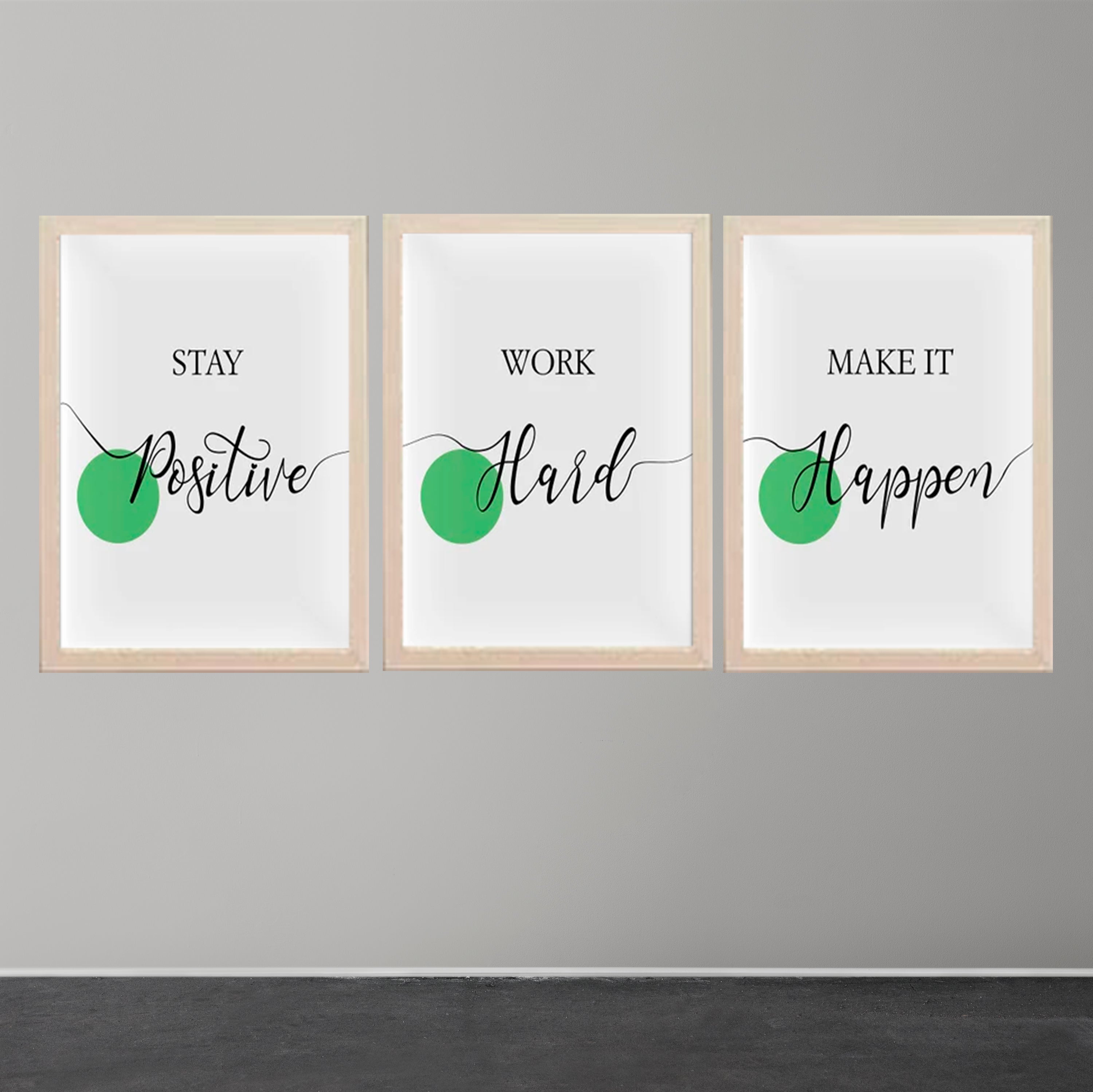 Buy white Stay Positive , Be Happy Qoutes For Home And Offices Set of 3