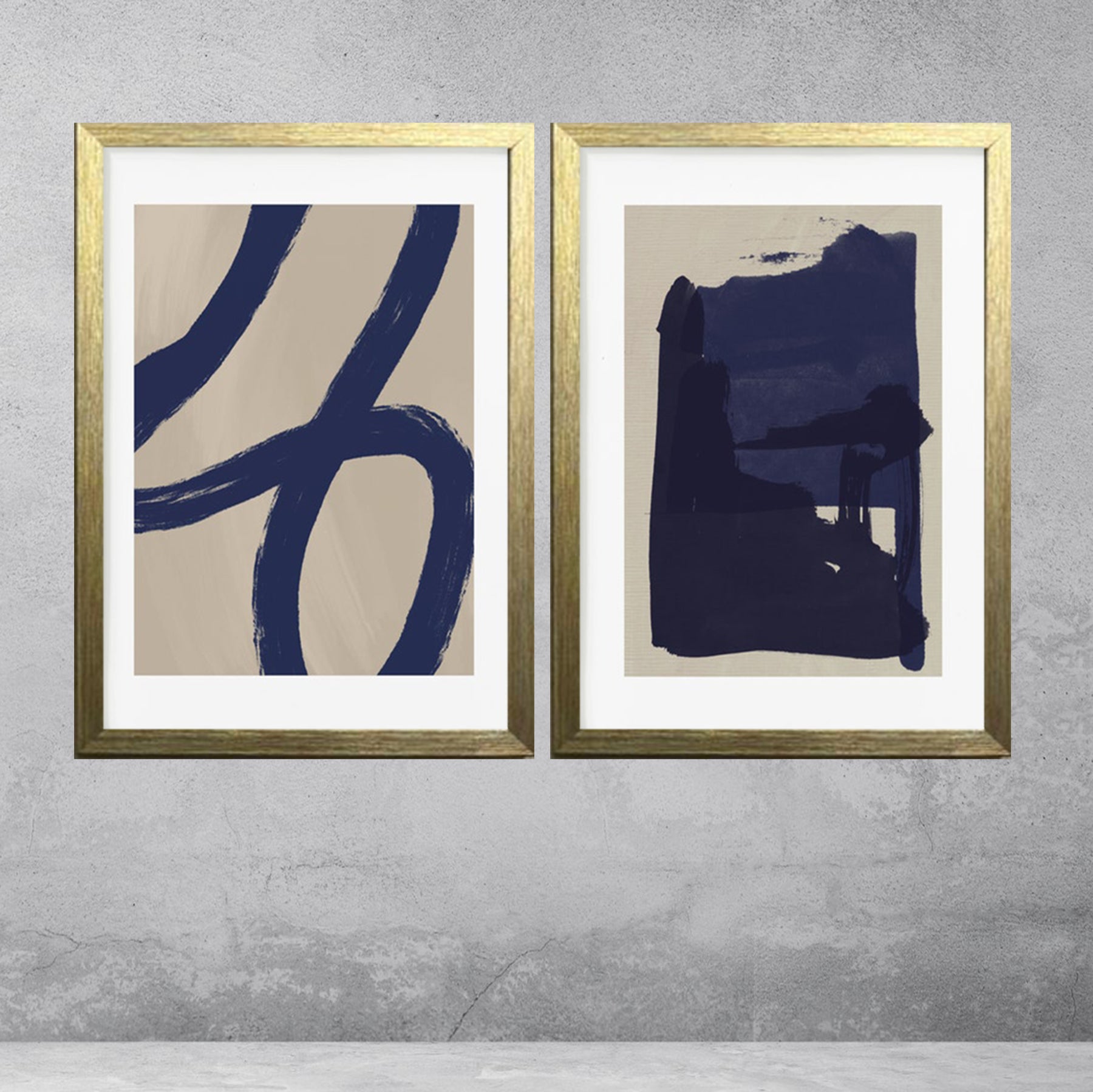 Buy gold Stunning Abstract Art For Home &amp; Offices Set of 2