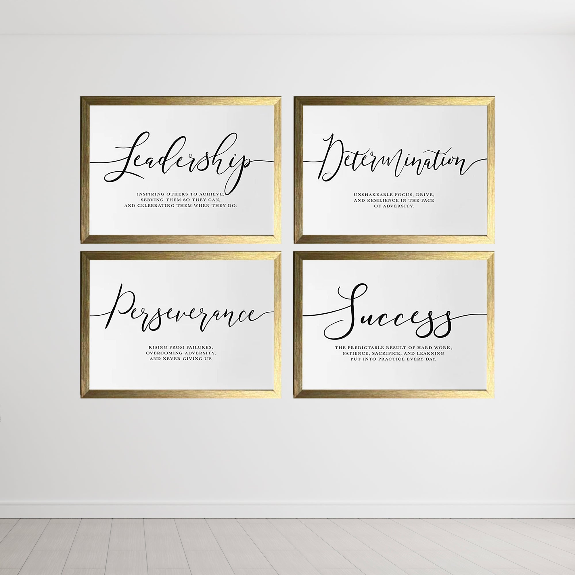 Buy gold Work Self Motivation Qoutes For Home &amp; Office Set of 4