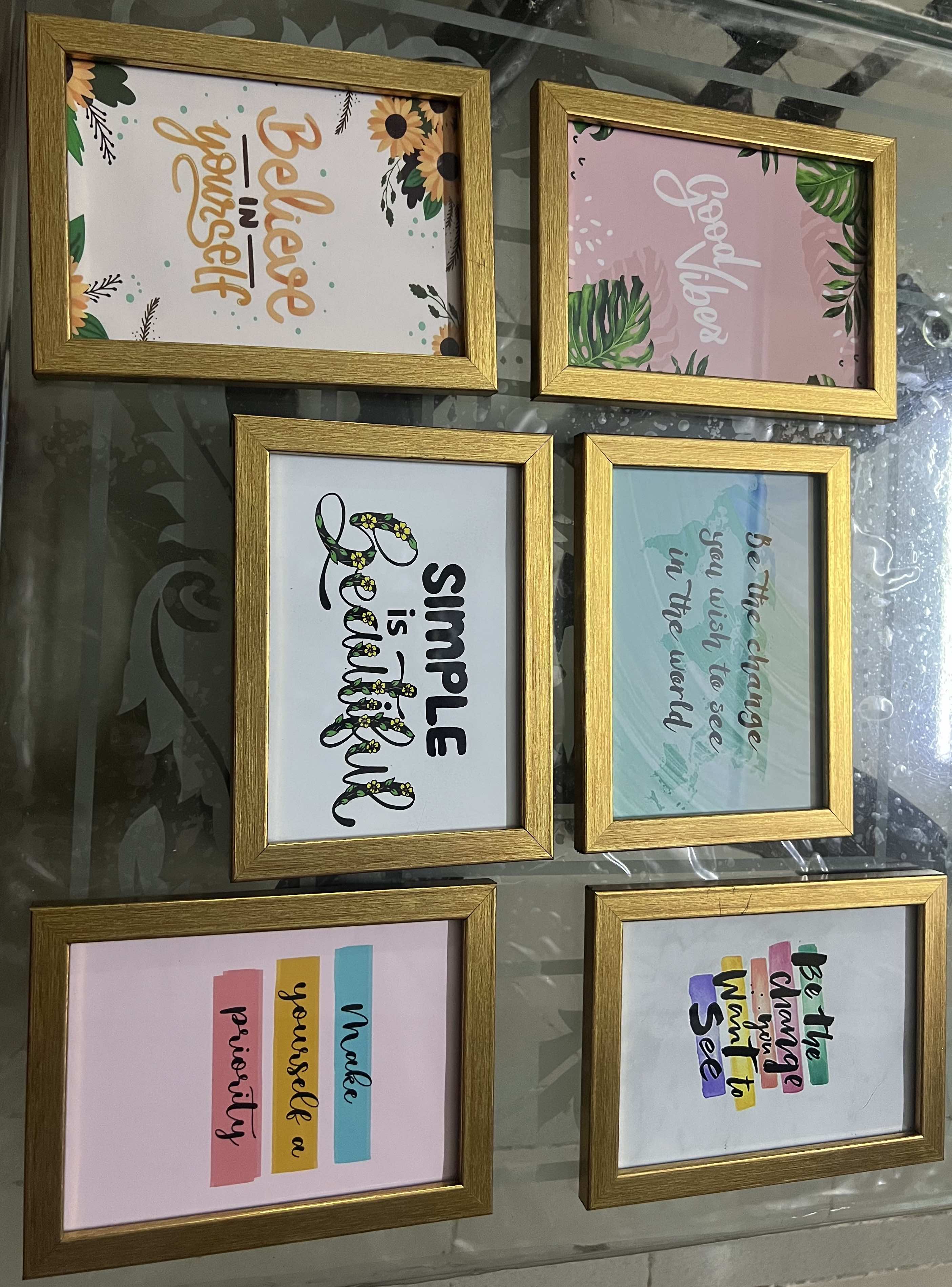 6 Pack Inspirational Quote Frames set