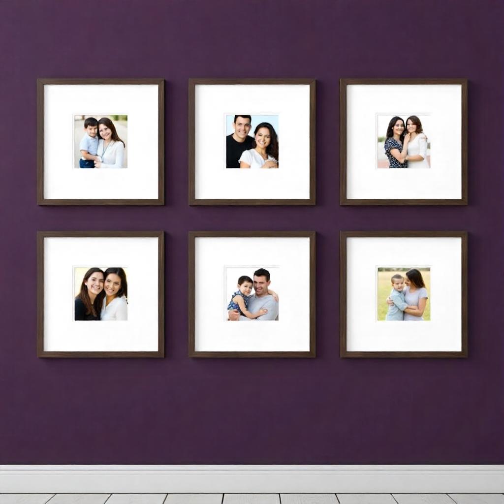 Custom Border 8x8 inch 8 Pcs Glass front frame set with Custom Pics, Print Area 5x5"