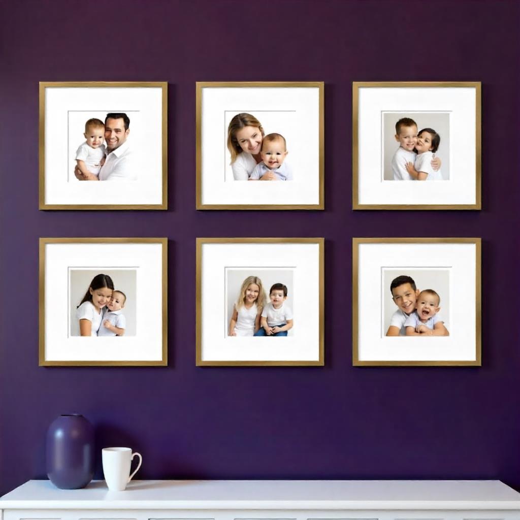 Custom Border 8x8 inch 8 Pcs Glass front frame set with Custom Pics, Print Area 5x5"