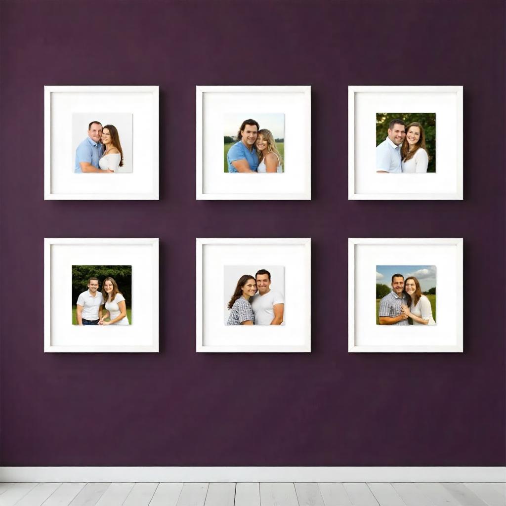 Custom Border 8x8 inch 8 Pcs Glass front frame set with Custom Pics, Print Area 5x5"