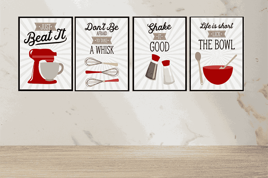 Kitchen Quotes Framed Wall Posters Photo Frames for Kitchen and Restaurant Wall Decoration - Food Quotes Frames for Kitchen Wall Decor