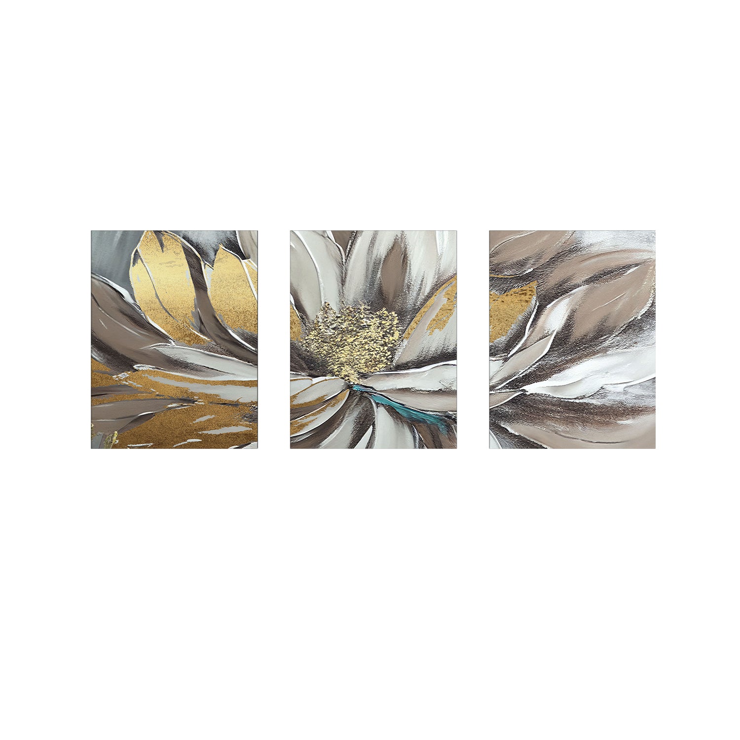 3 Pcs Canvas of Beautiful Flower Abstract Frames